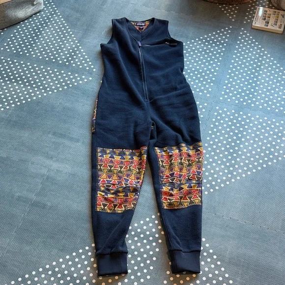 Patagonia synchilla patched jumpsuit - navy a small - Picture 1 of 7